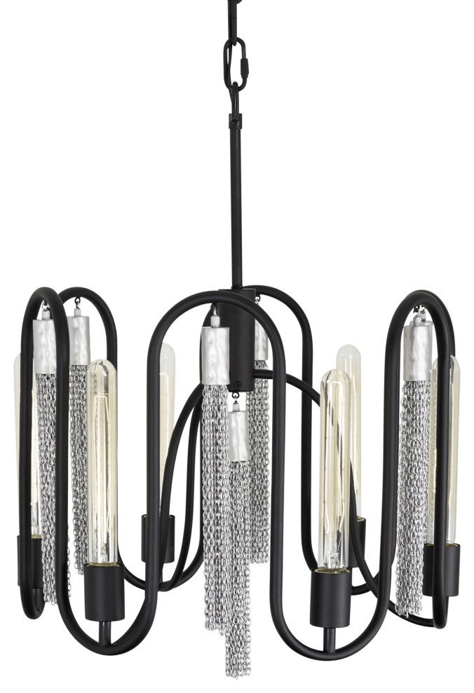 .-     Darden 6-Lt Pendant - Matte Black/Painted Chrome