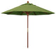9' Square Push Lift Wood Umbrella, Sunbrella, Spectrum Cilantro