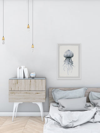 "Floating Jellyfish" Framed Painting Print, 12"x18"