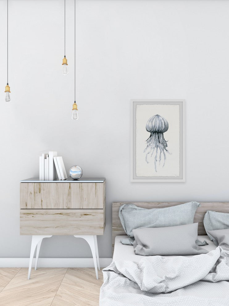 "Floating Jellyfish" Framed Painting Print, 12"x18"
