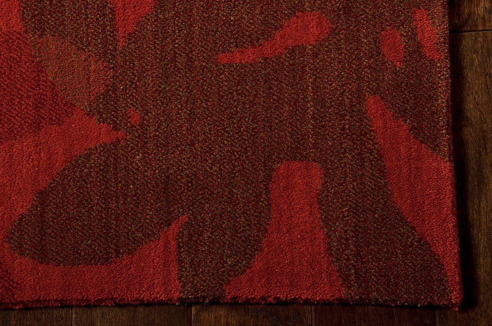 Calvin Klein Home Urban Winter Flower Garnet Area Rug By Nourison, 9'6"x13'