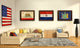Peru Country Textured Flag Print With Brown Gold Frame, Brown Gold Frame, 19" X