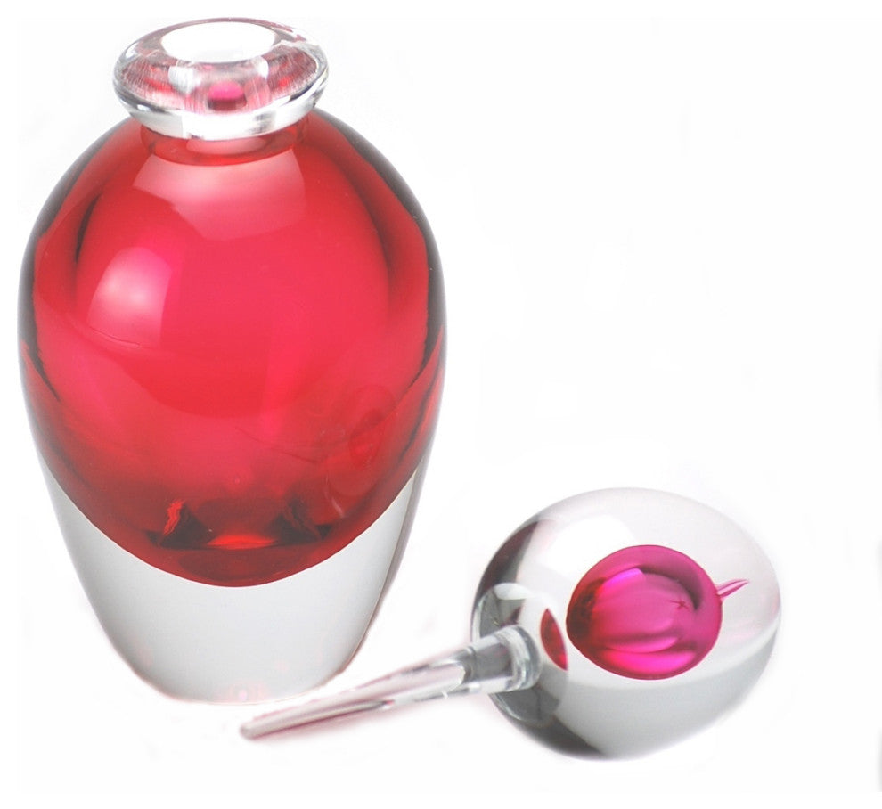 Murano Glass Design Capri Crystal Perfume Bottle Ruby
