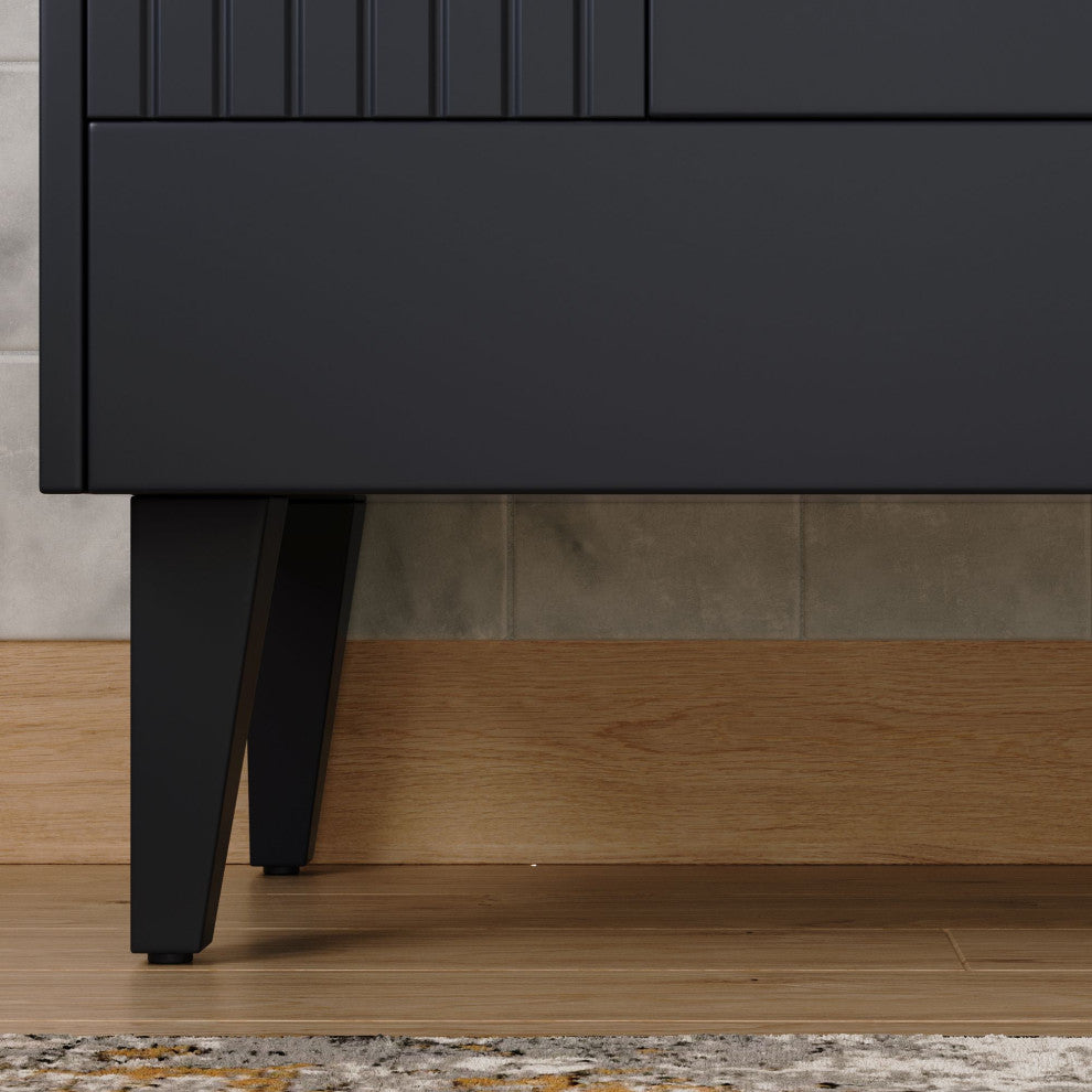 The Avila Bathroom Vanity, Black, 48", Single Sink, Freestanding
