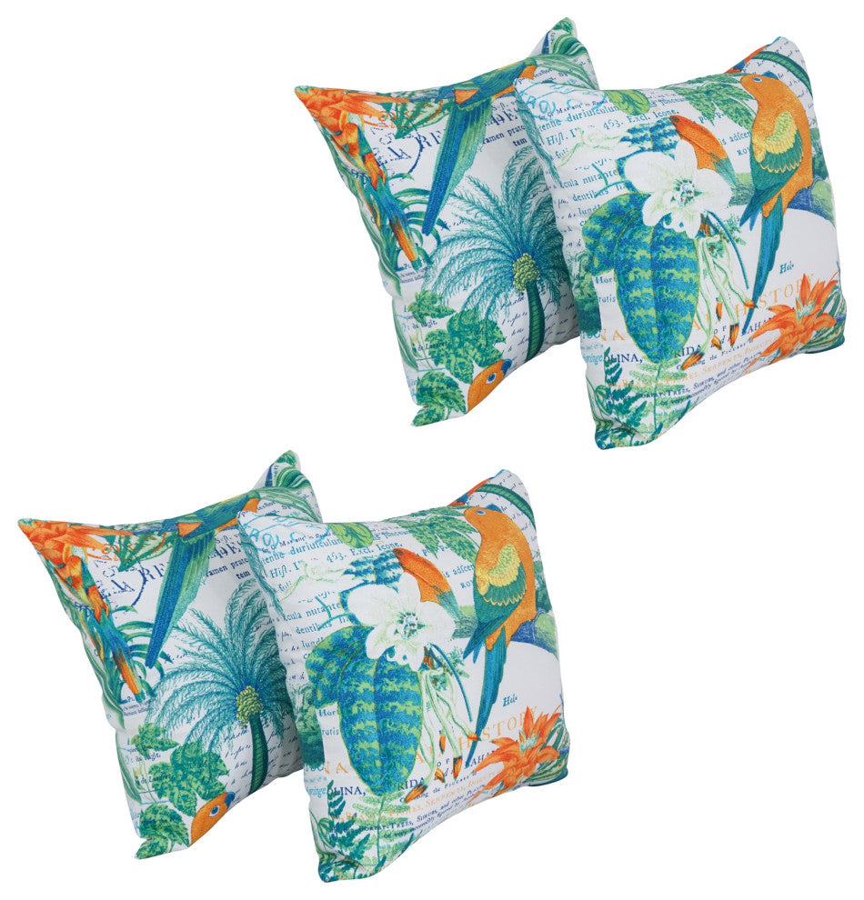 17" Square Polyester Outdoor Throw Pillows, Set of 4, Elcentro Curaco