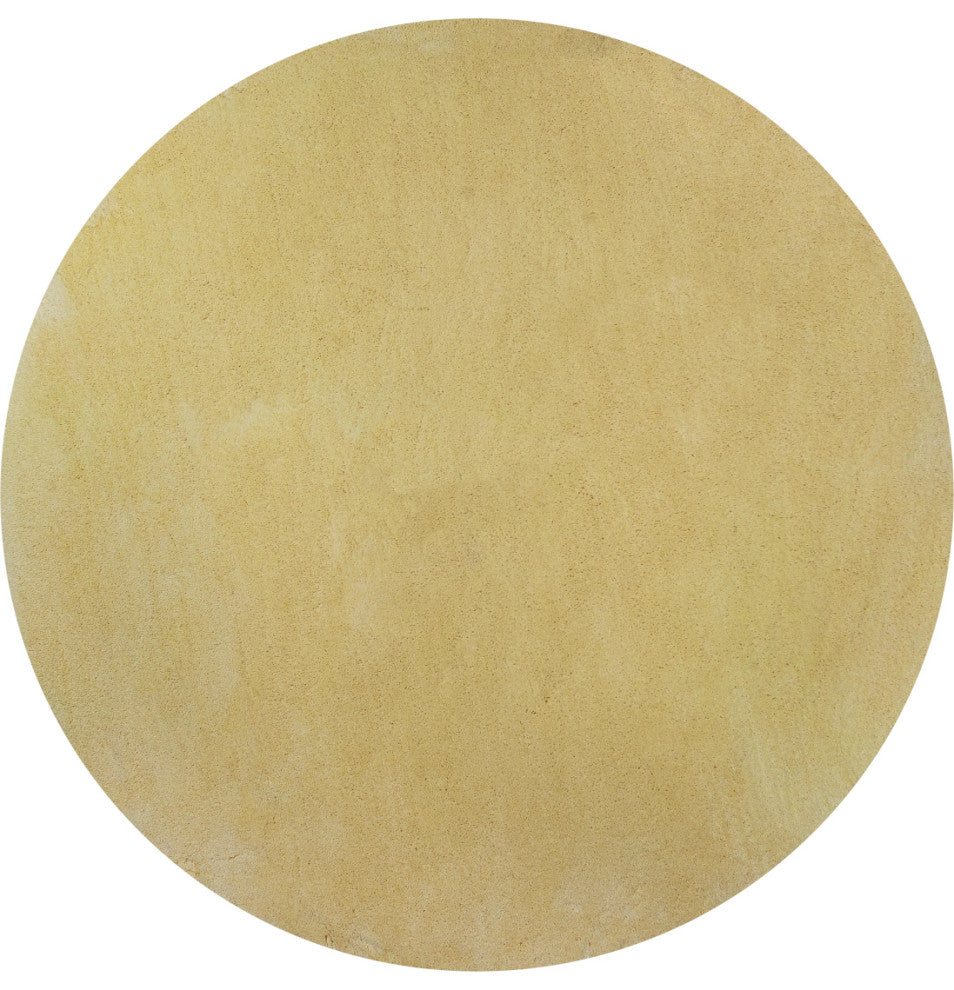 KAS Bliss 1574 Canary Yellow Shag Area Rug, 6' Round