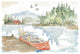 "Lakehouse I Red" Digital Paper Print by Anne Tavoletti, 20"x14"