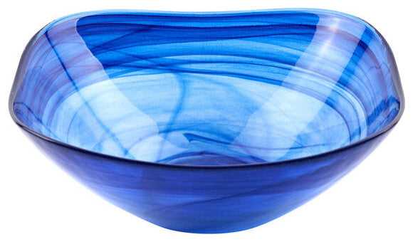 Badash P261 Cobalt Blue Alabaster Glass Squarish Salad Candy Bowls
