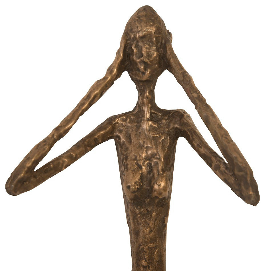 See, Speak, Hear No Evil Wall Art, Resin, 3-Piece Set, Brown