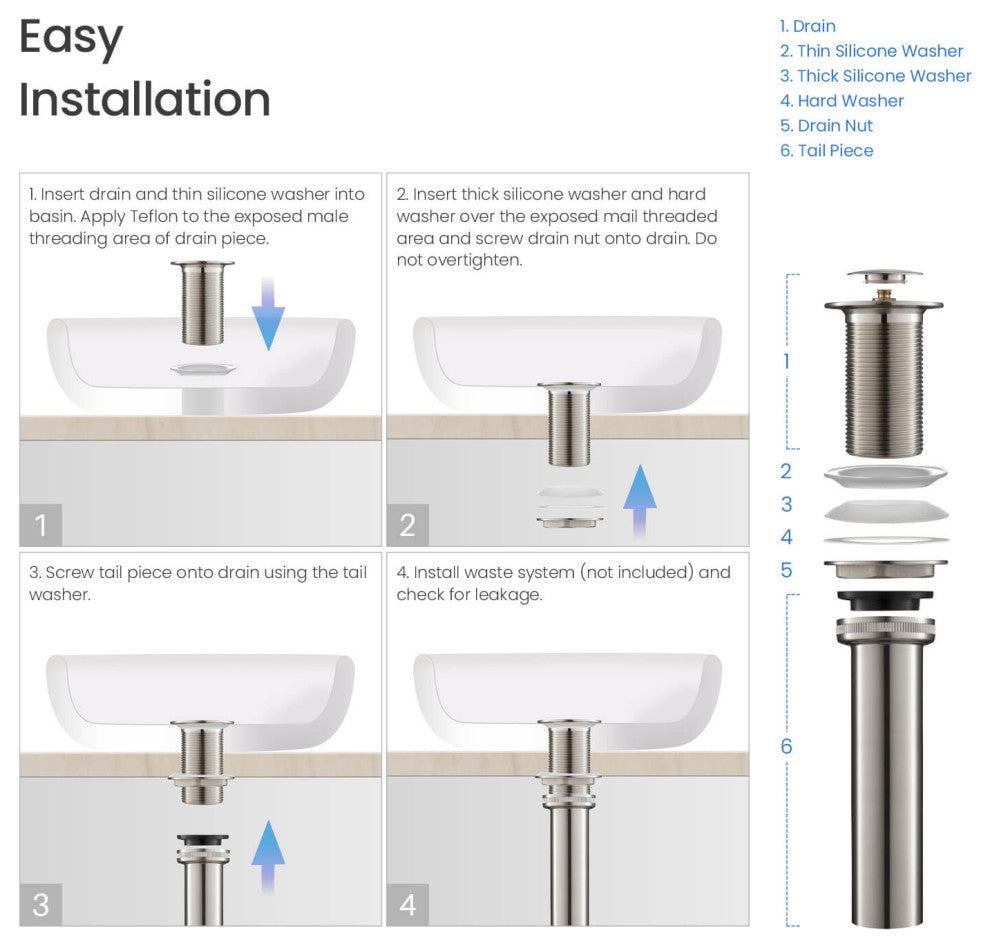 Pop-Up Drain Stopper Without Overflow, Brush Nickel