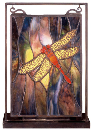 9.5W X 10.5H Dragonfly Lighted Mini Tabletop Window