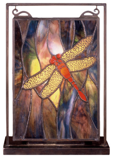 9.5W X 10.5H Dragonfly Lighted Mini Tabletop Window