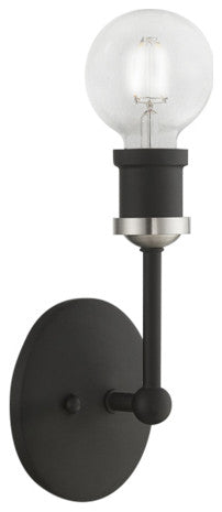 Lansdale 1 Light Black With Brushed Nickel Accents ADA Vanity Sconce