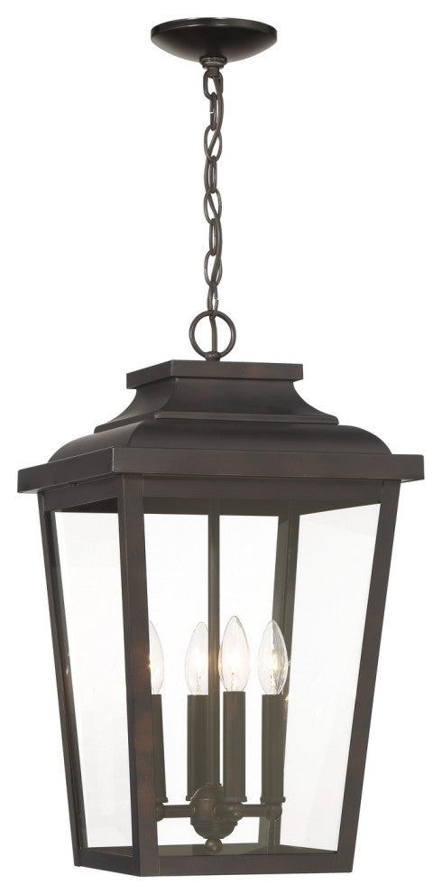 Minka Lavery Irvington Manor 4 Light Outdoor Chain Hung, Chelesa Bronze