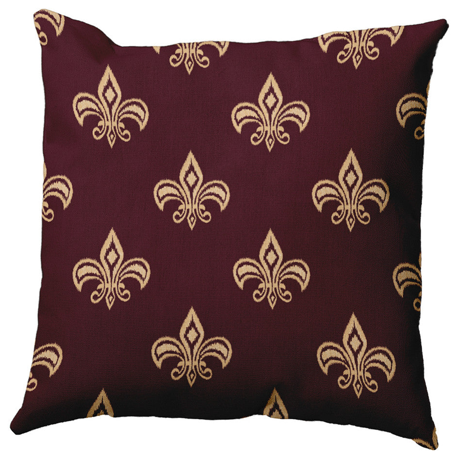 26" x 26" Fleur de Lis Decorative Throw Pillow, Pomegranate