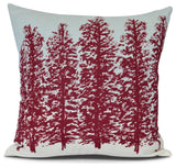 Hidden Forrest, Floral Print Pillow, Red, 20" x 20"