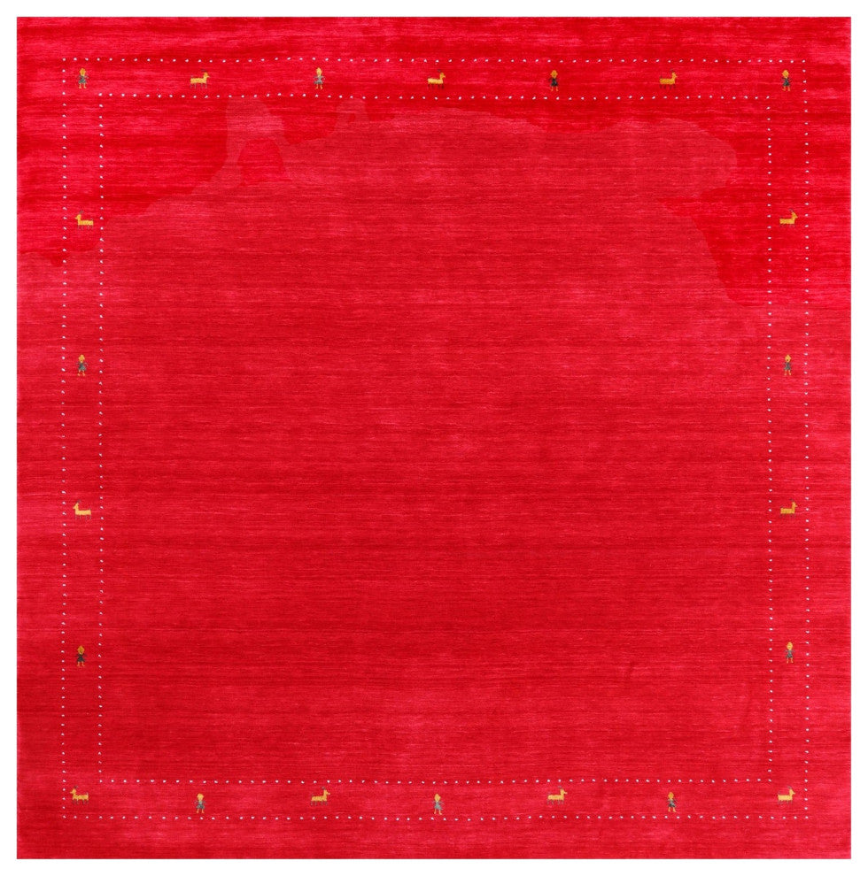 8' Square Persian Gabbeh Hand Knotted Wool Rug - Q15026