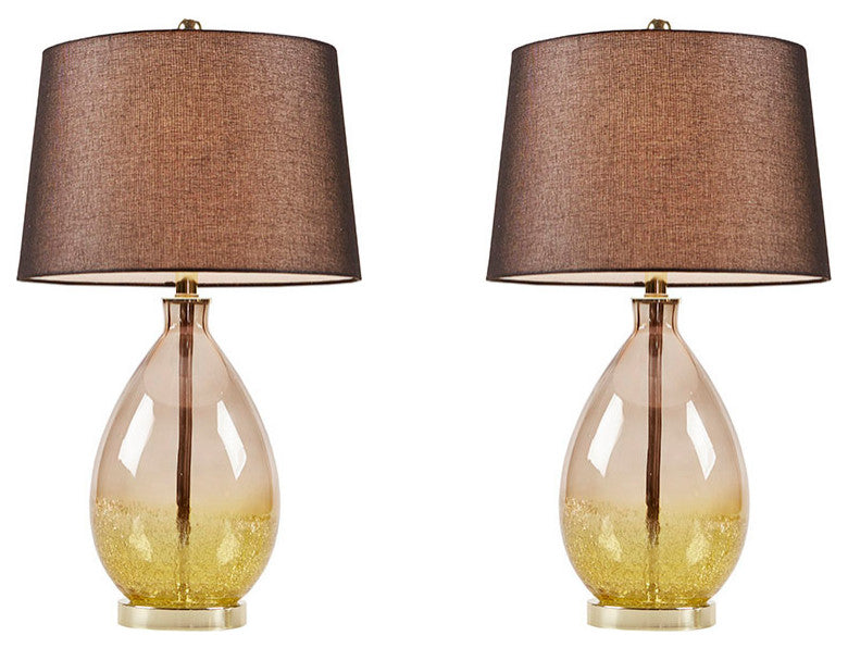 510 Design Cortina Ombre Glass Table Lamp, Set of 2, Gold