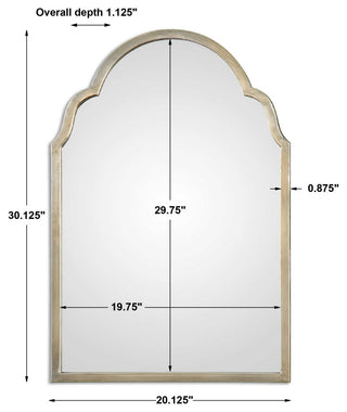 Uttermost Brayden Petite Arch Mirror | Silver Arch Wall Mirror