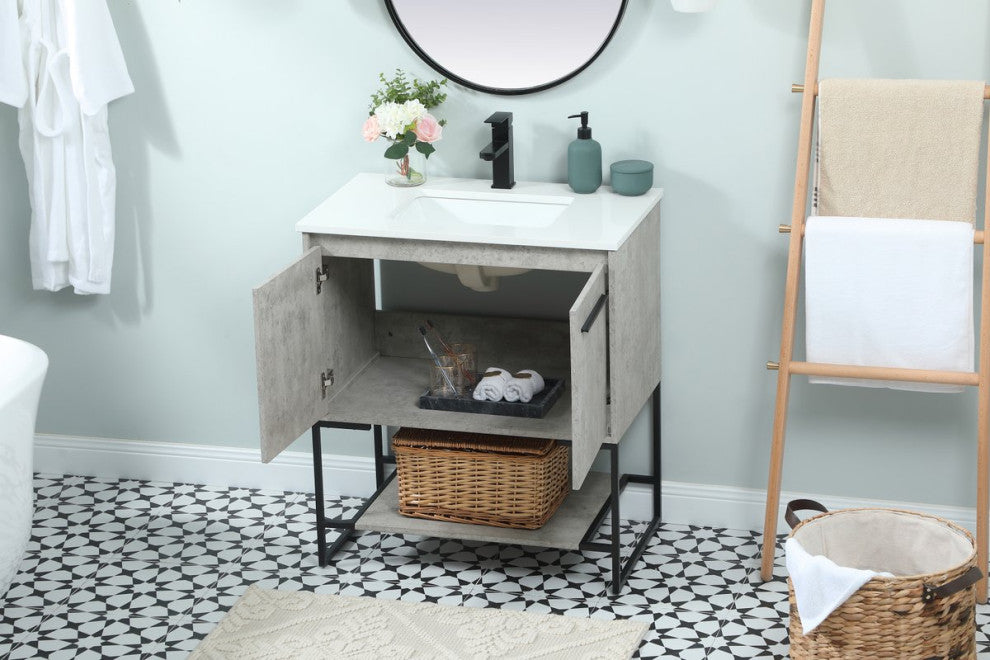 Sue 30" Single Bathroom Vanity, Concrete Gray