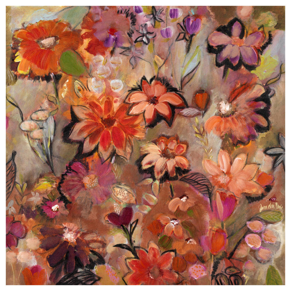 "Garden of a Joyful Day" Digital Paper Print by Joan Elan Davis, 32"x32"