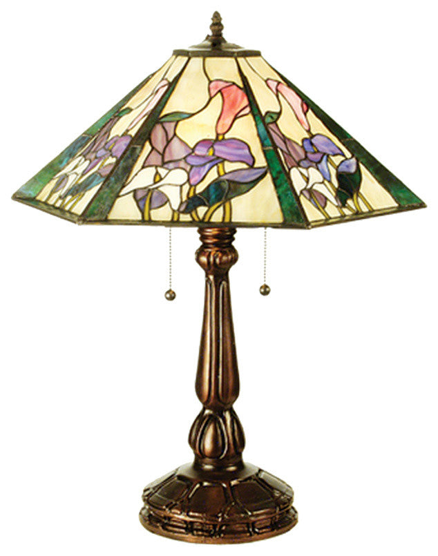 24 5"H Calla Lily Hex Table Lamp