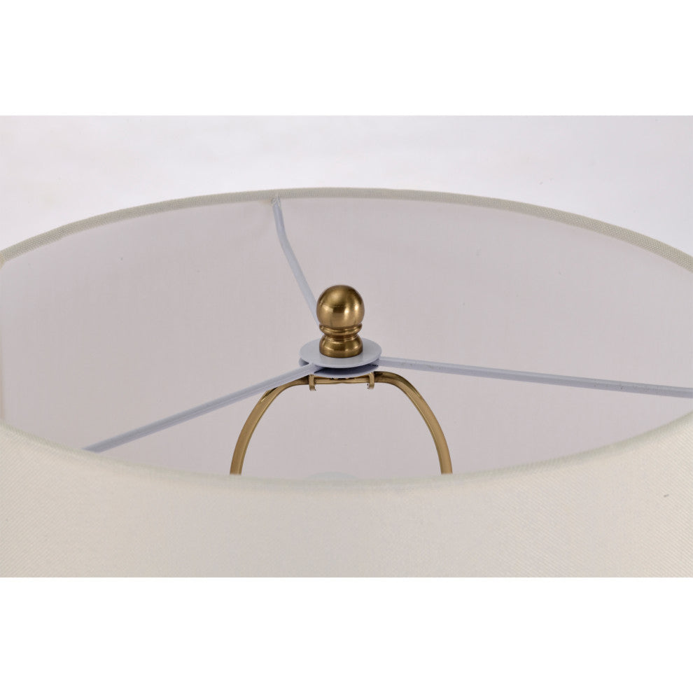 Lovis 12" 1-Light Indoor Brass and Faux Wood Grain Finish Table Lamp