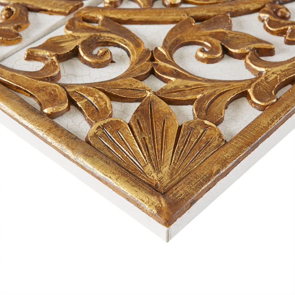 Madison Park Gold Medallion Triptych 3-Piece Dimensional Wall Art