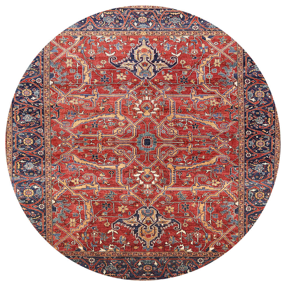 Ahgly Company Indoor Round Mid-Century Modern Area Rugs, 7' Round