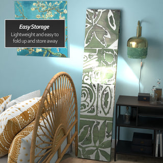 6' Tall Double Sided Green Oliva Canvas Room Divider