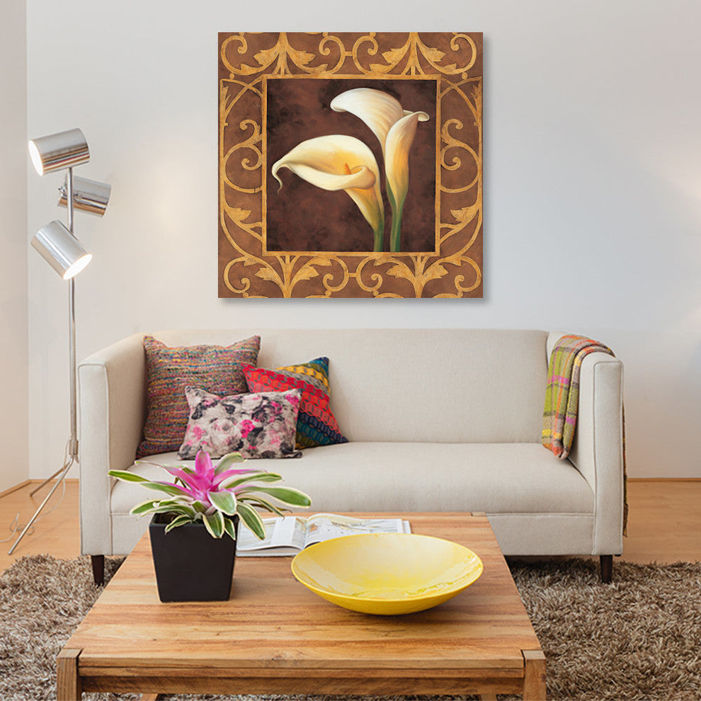"Ornamental Callas" by Andres Gonzales, Canvas Print, 18"x18"