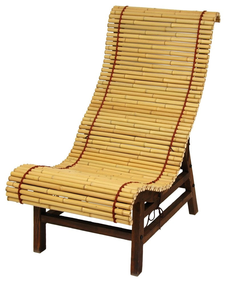 Curved Japanese Bamboo Lounge Chair