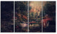 "Abstract Collage Art" Abstract Digital Art Canvas Print, 4 Panels