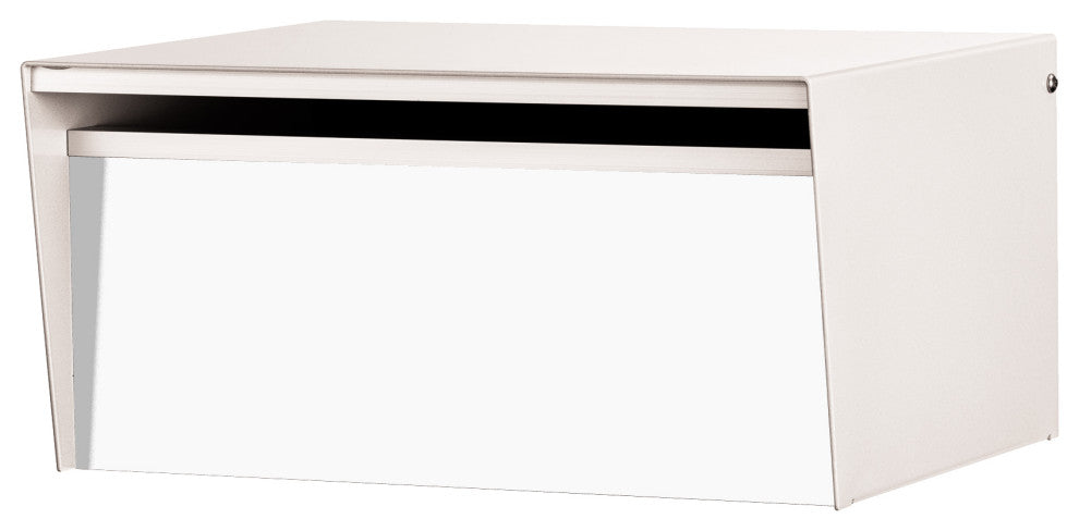 Metro Back Opening Aluminum (Silver Casing) Mailbox, White