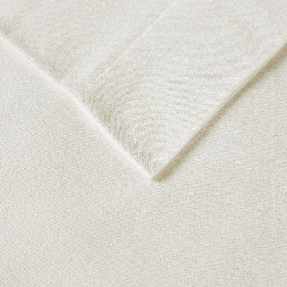 True North by Sleep Philosophy Cotton Flannel Winter Sheet Set, Ivory
