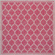 Trebol Moroccan Trellis Textured Weave Indoor/Outdoor, Fuchsia/Light Gray, 5' Square