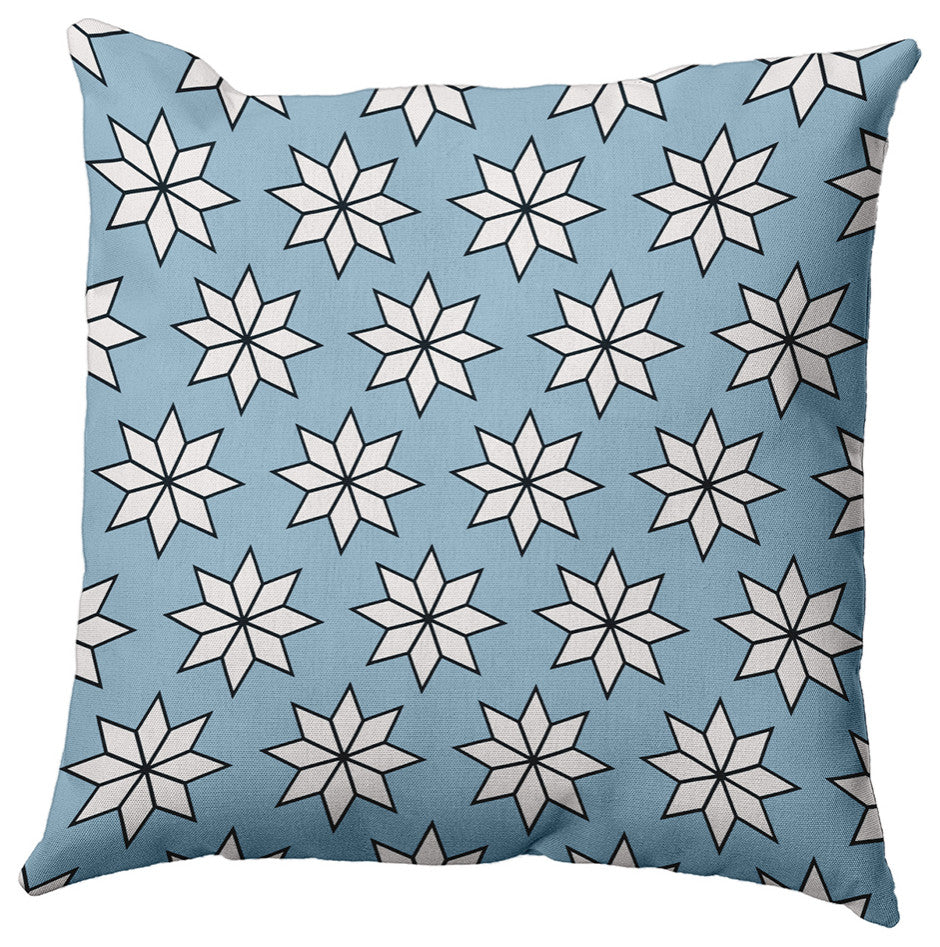 Ice Colored Christmas Stars Christmas Polyester Throw Pillow, 16"x16"