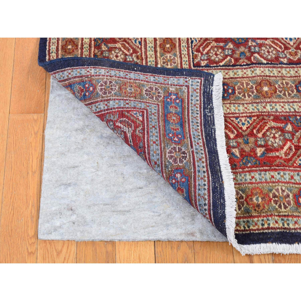 Cordovan Red Persian Geometric Design Wool Hand Knotted Oriental Rug 7'9"x10'10"