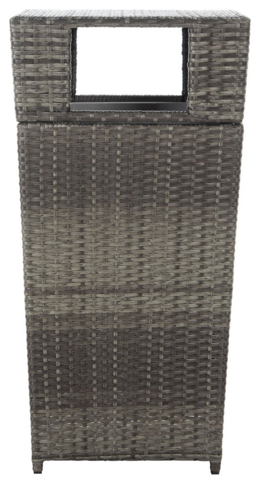 Safavieh Outdoor Mazeli Trash Bin Grey Brown