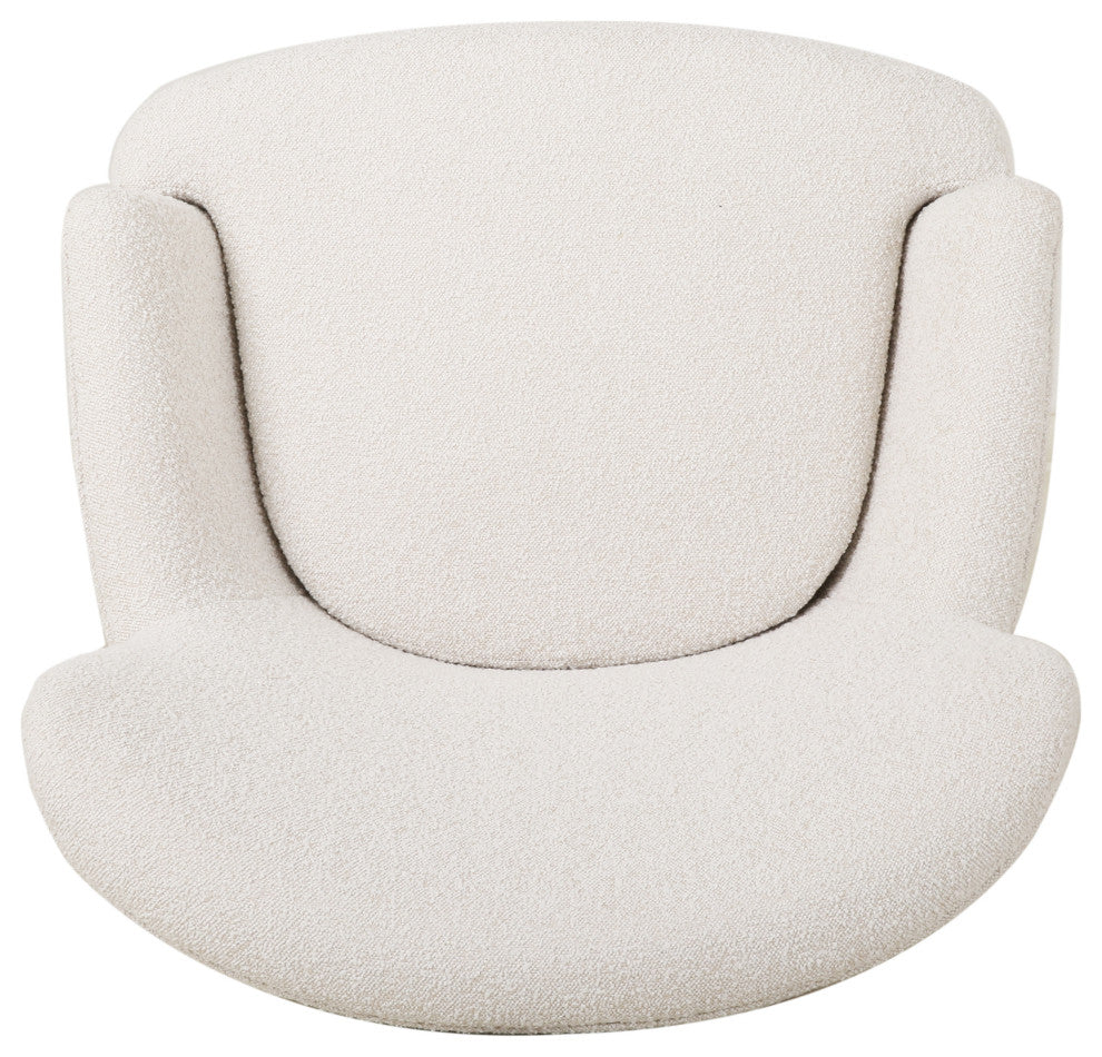 Gerald Boucle Upholstered Club Chair, Almond/Matte Black