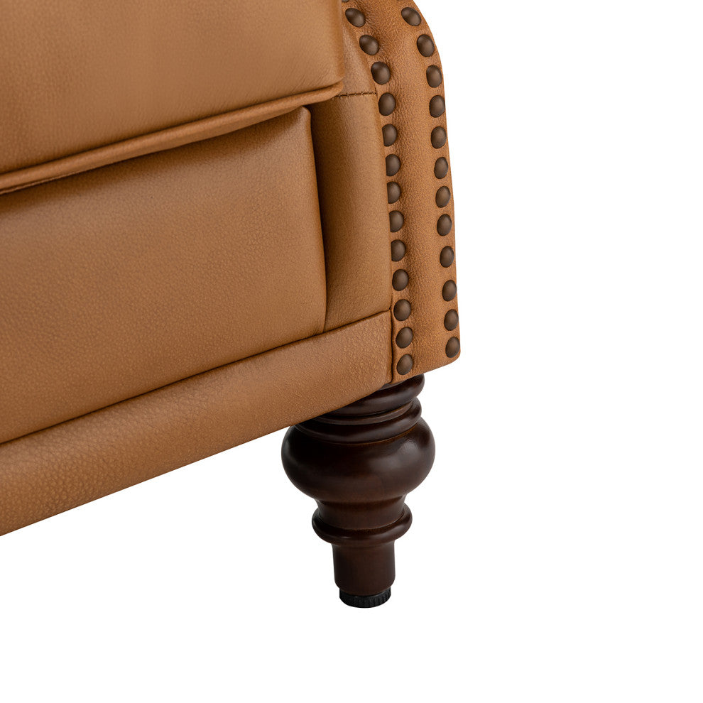33" Wide Genuine Leather Armchair, Camel