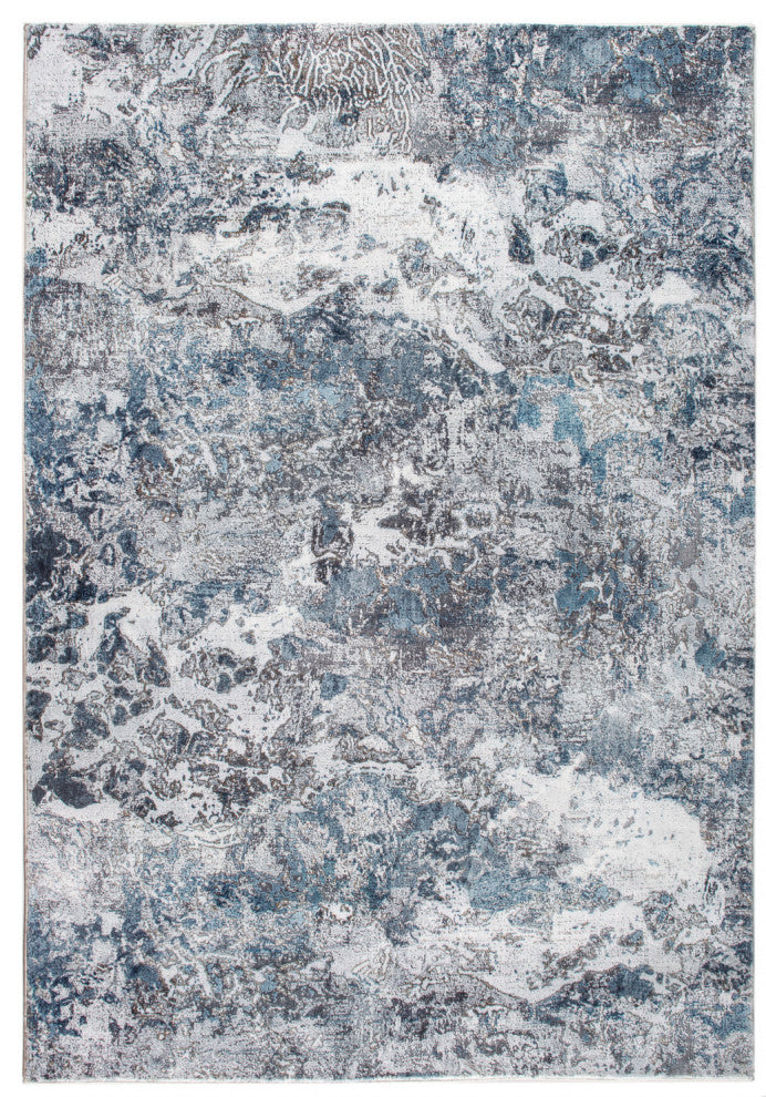 6"x9" Gray Blue Abstract Galaxy Area Rug