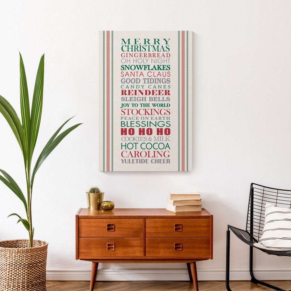 Holiday Words 20x30 Canvas Wall Art