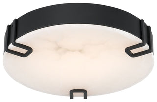 Noga, Flush Mount , 16", Matte Black, Alabaster