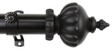 Imperial 1.5" Custom Cut Length Drapery Rod, 5', Black
