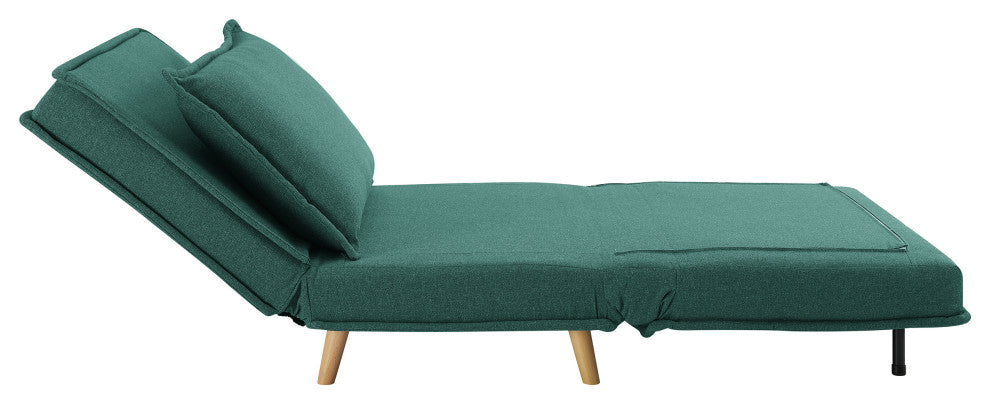 Modern Fabric Upholstered Convertible Sofa Bed Folding Sleeper Chair, Green