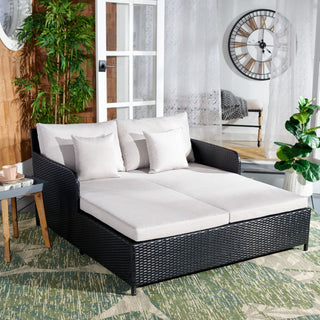 Safavieh Outdoor Cadeo Daybed Black / Light Grey