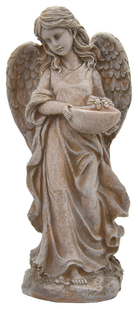 Plutus Brands Angel Garden Decoration, White Resin