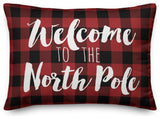 Plaid Welcome To The North Pole 14"x20" Throw Pillow