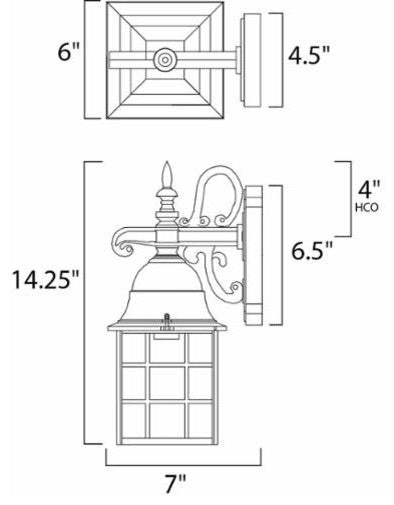 Maxim 1051 North Church 14" 1 Light Wall Sconce - Black / Clear Glass
